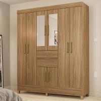 Guarda Roupa Casal 8 Portas Com Espelho E 2 Gavetas Paranaguá - Amêndola Touch - 1
