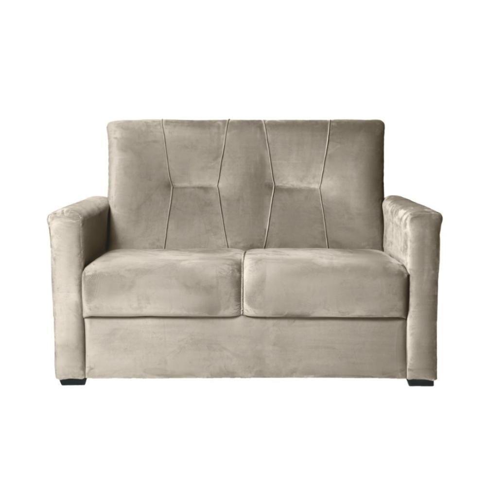 Sofá Pequeno 2 Lugares 1,35 Porta Controle No Braço Alice Bege - 8