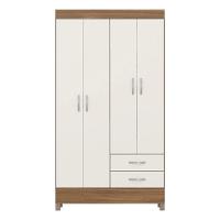 Guarda Roupa Solteiro 4 Portas E 2 Gavetas Toledo - Amêndola Touch Off White - 6