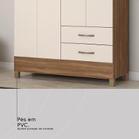 Guarda Roupa Solteiro 4 Portas E 2 Gavetas Toledo - Amêndola Touch Off White - 9