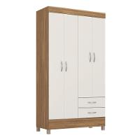 Guarda Roupa Solteiro 4 Portas E 2 Gavetas Toledo - Amêndola Touch Off White - 10