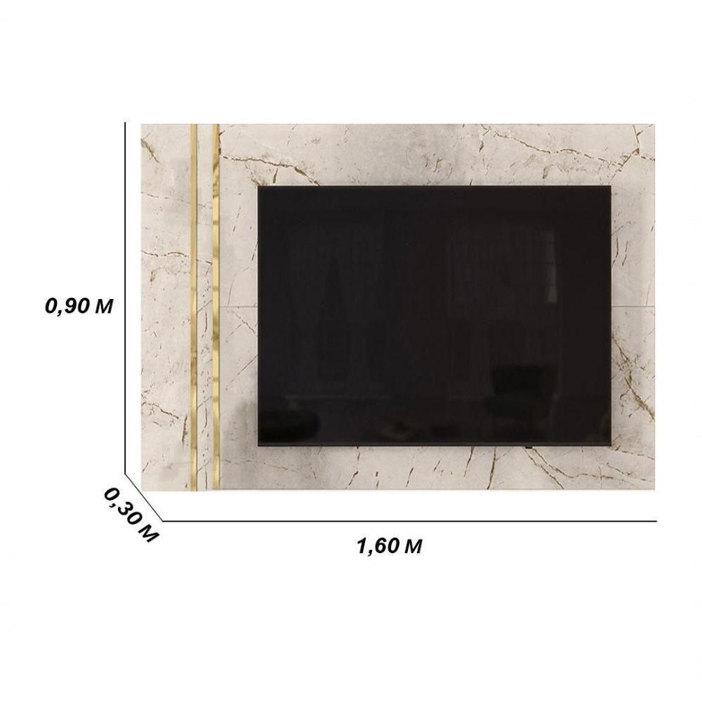 Rack Bancada E Painel Para Tv De 60 Polegadas Cronos - Calacata Off White - 2