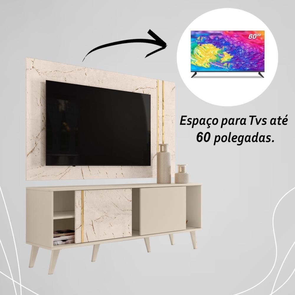 Rack Bancada E Painel Para Tv De 60 Polegadas Cronos - Calacata Off White - 5