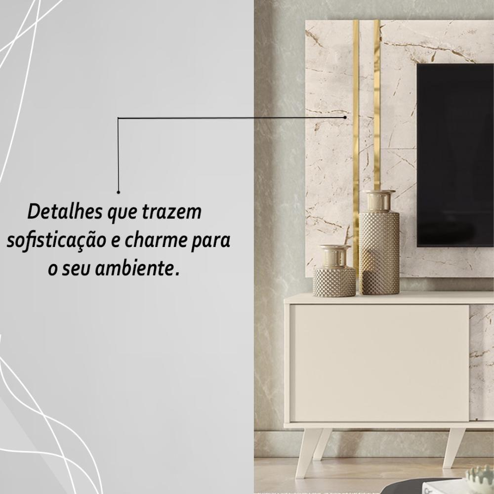 Rack Bancada E Painel Para Tv De 60 Polegadas Cronos - Calacata Off White - 7