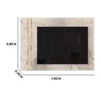 Rack Bancada E Painel Para Tv De 60 Polegadas Cronos - Calacata Off White - 2