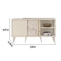 Rack Bancada E Painel Para Tv De 60 Polegadas Cronos - Calacata Off White - 3
