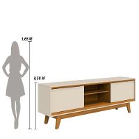 Rack Bancada 2 Portas Tvs Até 65 Polegadas Atlas - Cinamomo Off White - 2