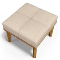 Poltrona De Amamentação Balanço E Puff Base De Madeira Brenda G05 Linho Creme - Mpozenato - 10