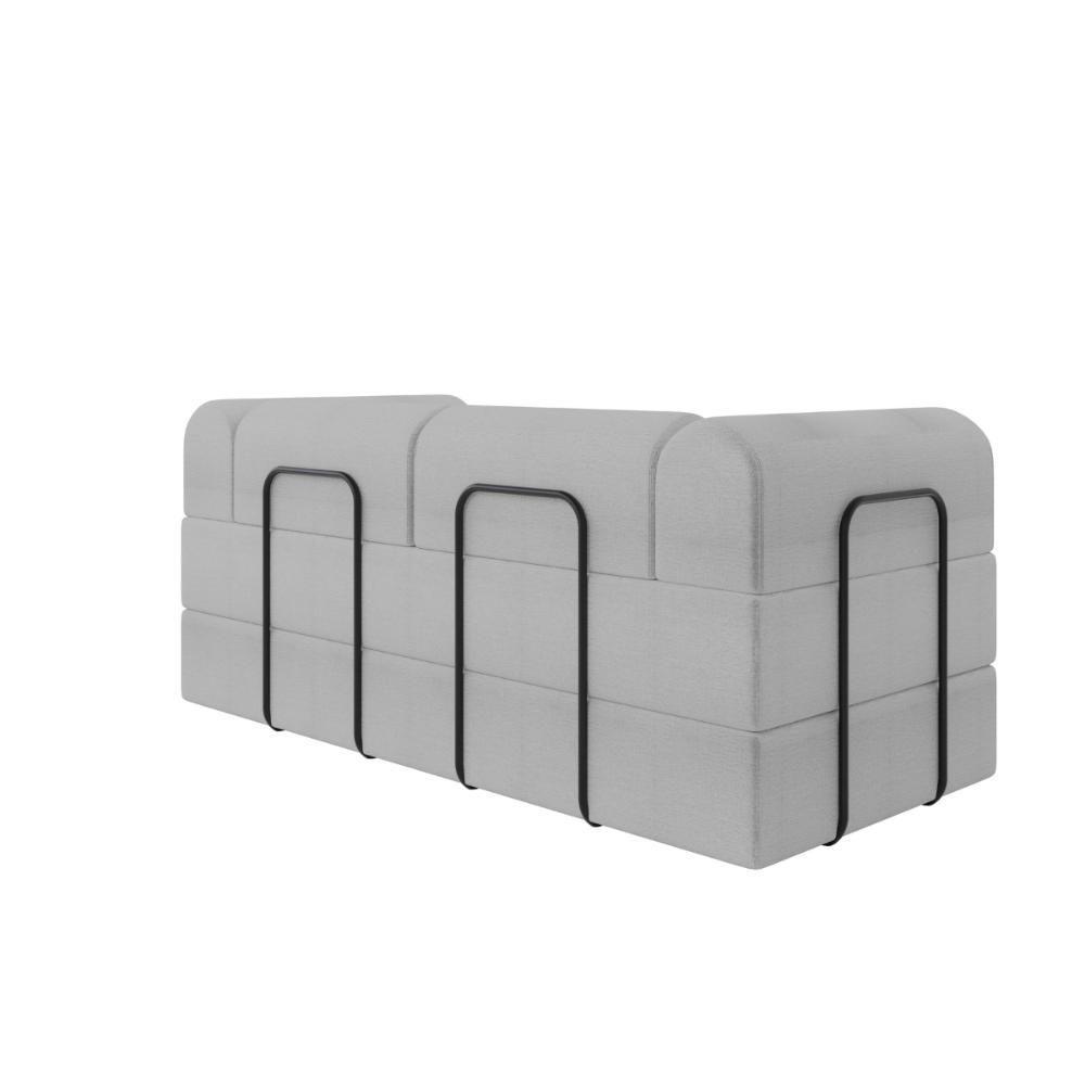 Sofá 2 Lugares Estofado D-plus 160 Cm Monaco - Linho Cinza Linho Cinza - 6