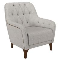 Poltrona Decorativa Para Sala De Estar Com Capitonê Pietà M22 Linho Cinza - Mpozenato - 1