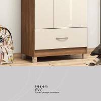 Guarda Roupa Solteiro 3 Portas E 1 Gaveta Realeza - Amêndola Touch Off White - 8