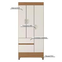 Guarda Roupa Solteiro 3 Portas E 2 Gavetas Castro - Amêndola Touch Off White - 5