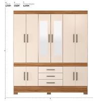 Guarda Roupa Casal 10 Portas Com Espelho E 3 Gavetas Hungria - Amêndola Touch Off White - 2
