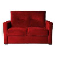 Sofá Pequeno 2 Lugares 1,35 Porta Controle No Braço Alice Vermelho - 1