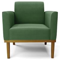 Poltrona Base Madeira Castanho Kit 2 Maressa Suede Verde - Ibiza - 6