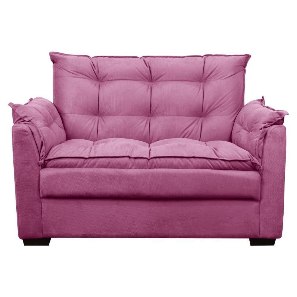 Sofá Confortável 1,40 Pequeno Compacto Small Rosa - 2