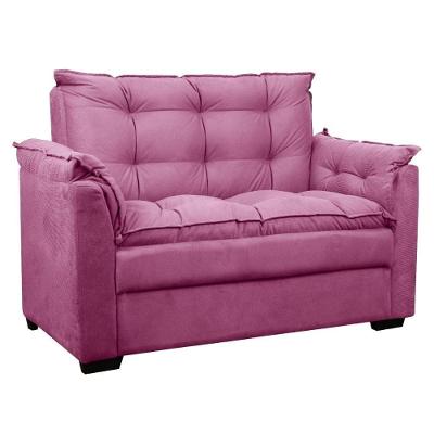 Sofá Confortável 1,40 Pequeno Compacto Small Rosa