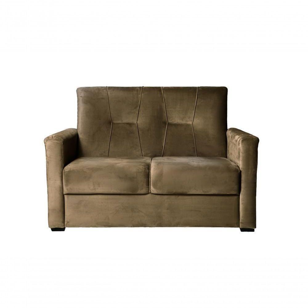 Sofá Pequeno 2 Lugares 1,35 Porta Controle No Braço Alice Cappuccino - 1