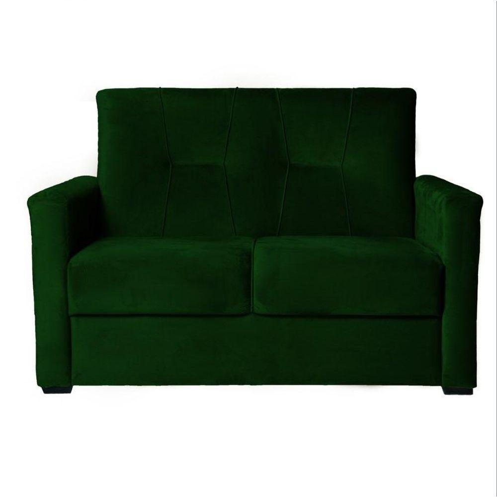 Sofá Pequeno 2 Lugares 1,35 Porta Controle No Braço Alice Verde - 4