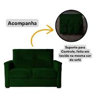 Sofá Pequeno 2 Lugares 1,35 Porta Controle No Braço Alice Verde - 5