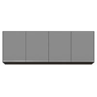 Armário Aéreo 160cm 4 Portas Nevada Preto-cinza - Lumil Móveis - 1