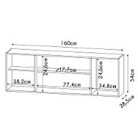 Armário Aéreo 160cm 4 Portas Nevada Preto-cinza - Lumil Móveis - 4