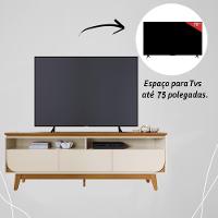 Rack Bancada 3 Gavetas Tvs Até 75 Polegadas Selene - Cinamomo Off White