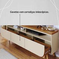 Rack Bancada 3 Gavetas Tvs Até 75 Polegadas Selene - Cinamomo Off White - 5