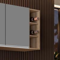 Armário Aéreo Nevada Com Nicho 180cm 4 Portas Castanho-cinza - Lumil - 6