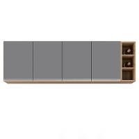 Armário Aéreo Nevada Com Nicho 180cm 4 Portas Castanho-cinza - Lumil - 7