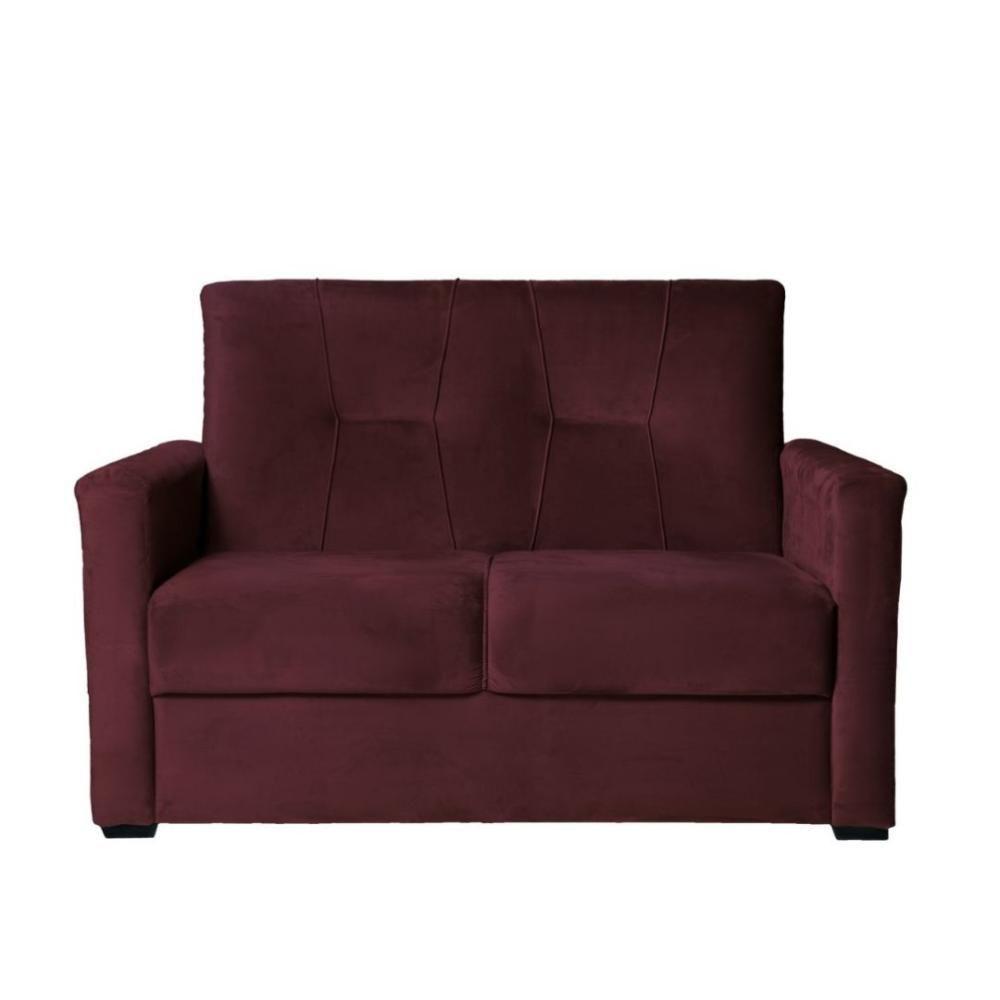 Sofá Pequeno 2 Lugares 1,35 Porta Controle No Braço Alice Marsala - 4