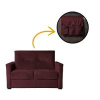 Sofá Pequeno 2 Lugares 1,35 Porta Controle No Braço Alice Marsala - 1