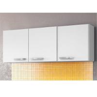 Armário Aéreo De Cozinha Parma 150cm 3 Portas - Lumil Móveis Branco - 5