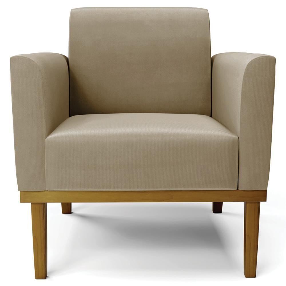 Poltrona Base Madeira Castanho Kit 2 Maressa Suede Preto - Ibiza - 6