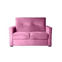Sofá Pequeno 2 Lugares 1,35 Porta Controle No Braço Alice Rosa - 1