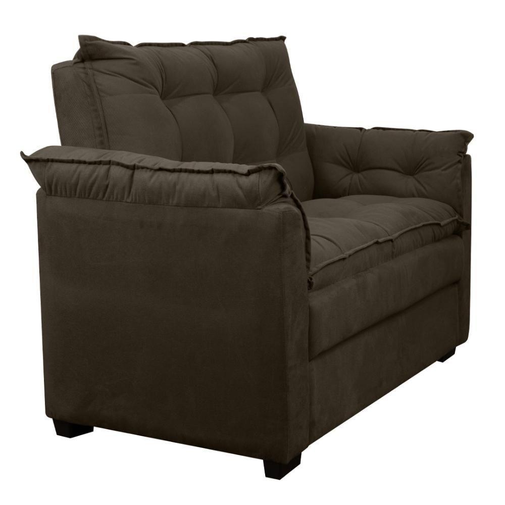 Sofá Confortável 1,40 Pequeno Compacto Small Marrom Escuro - 3