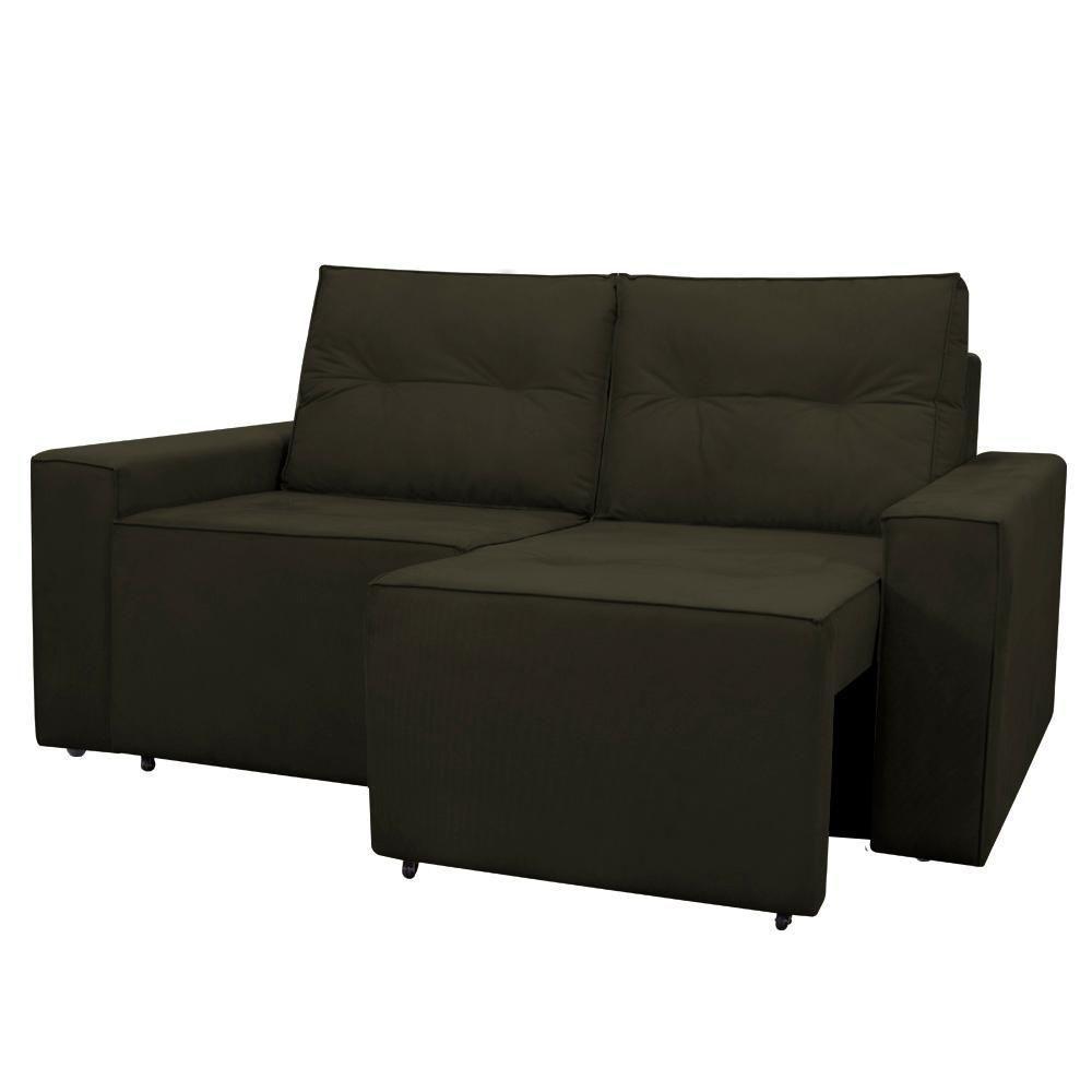 Sofá Retrátil 2 Lugares 1,80 Confortável Polo Marrom - 1