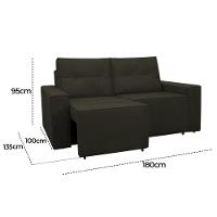 Sofá Retrátil 2 Lugares 1,80 Confortável Polo Marrom - 2