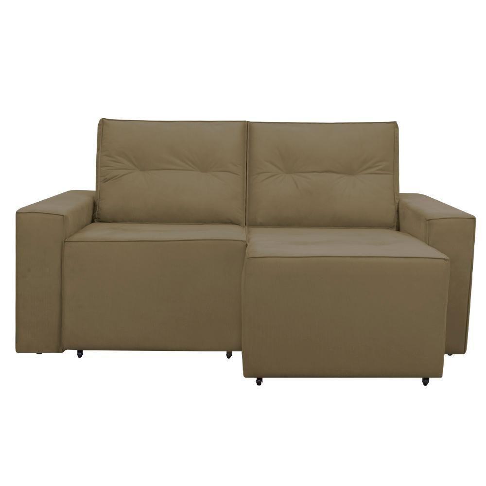 Sofá Retrátil 2 Lugares 1,80 Confortável Polo Claro Marrom Claro - 2