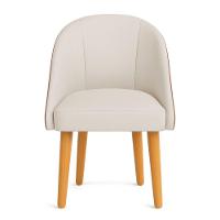 Kit 02 Cadeiras Poltrona De Jantar Bela Corano Nozes E Linho Bege Pés Palito Castanho - Pallazio