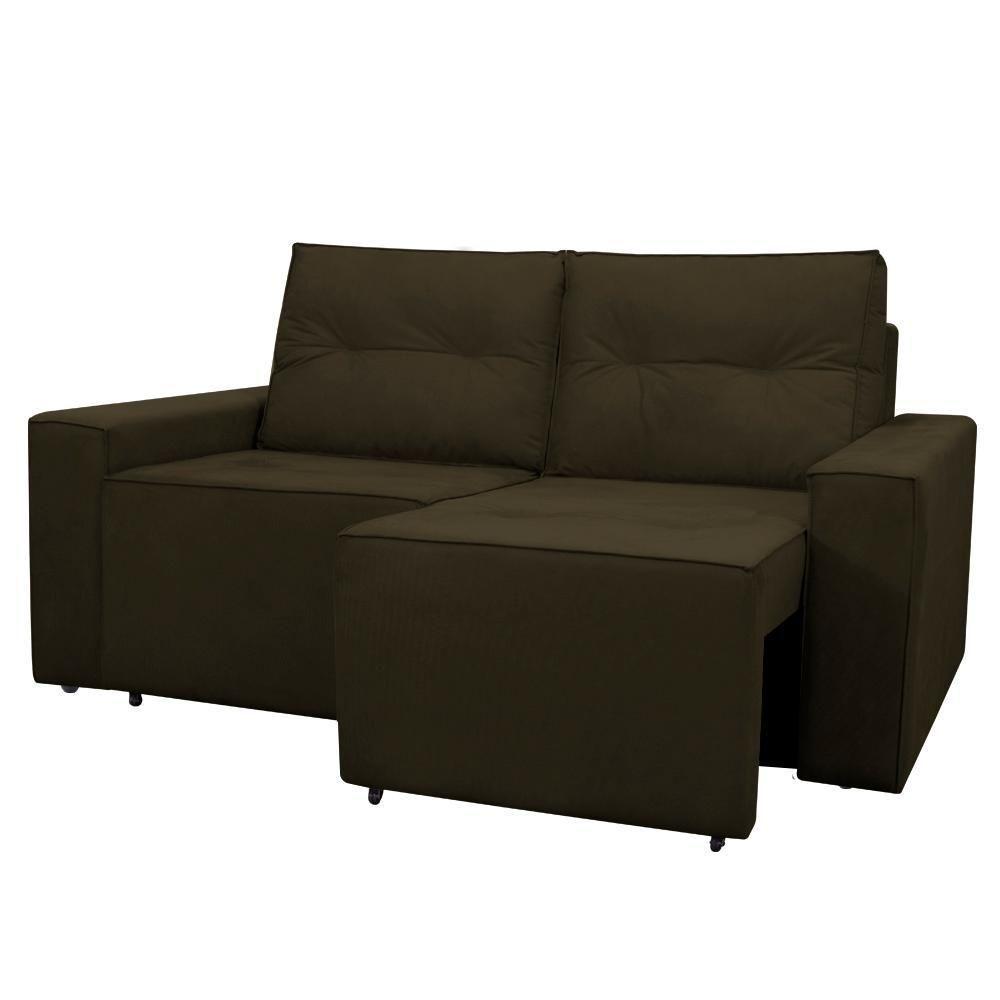 Sofá Retrátil 2 Lugares 1,80 Confortável Polo Marrom Escuro - 1
