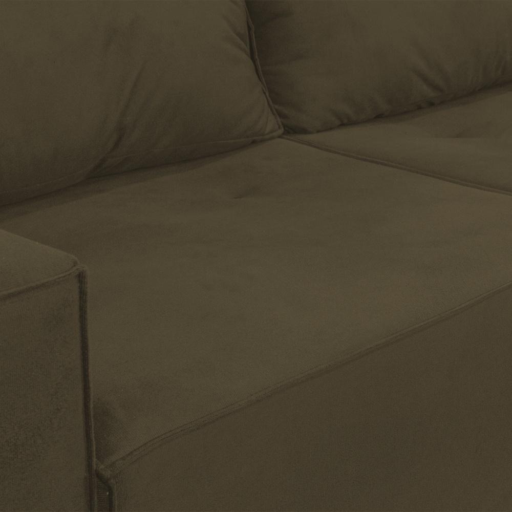 Sofá 1,80 Moderno 2 Lugares Confortável Onix Claro Marrom Claro - 4