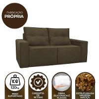 Sofá 1,80 Moderno 2 Lugares Confortável Onix Claro Marrom Claro - 6