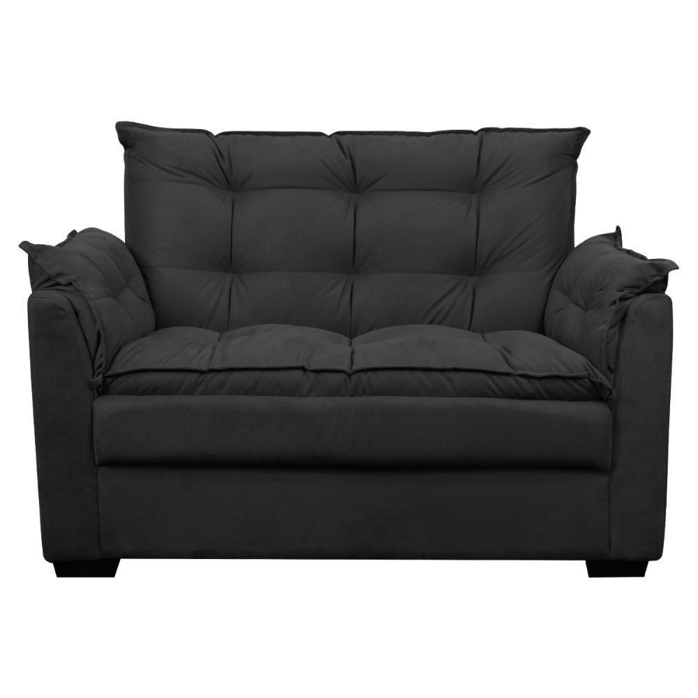 Sofá Confortável 1,40 Pequeno Compacto Small Preto - 3