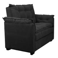 Sofá Confortável 1,40 Pequeno Compacto Small Preto - 2