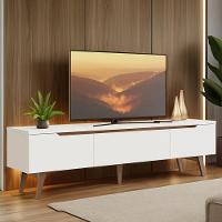 Rack Para Tv Até 75 Polegadas Madesa Brest 2 Portas 1 Gaveta Branco - 1