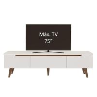 Rack Para Tv Até 75 Polegadas Madesa Brest 2 Portas 1 Gaveta Branco - 5