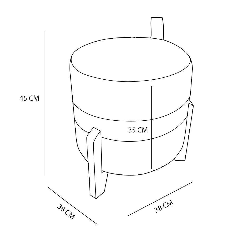 Kit 02 Puffs Le Mans Veludo Marrom E Corano Nozes Base De Madeira - Pallazio - 6