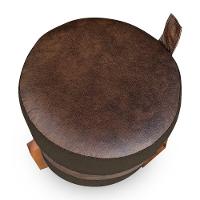 Kit 02 Puffs Le Mans Veludo Marrom E Corano Nozes Base De Madeira - Pallazio - 5