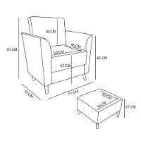 Poltrona De Amamentação Com Puff Flavia Suede Bege - Pallazio - 6